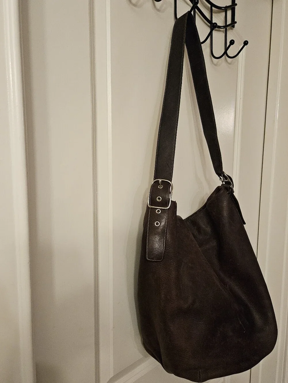 Early Y2K Vintage Coach Brown Leather Slouchy Hobo Shoulder Bag